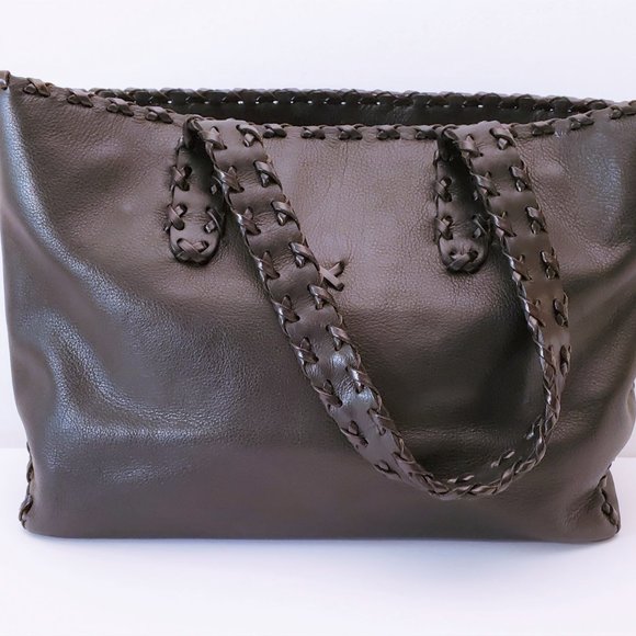 Medium Black Randell Dodge Leather Stitch Tote - Picture 2 of 5